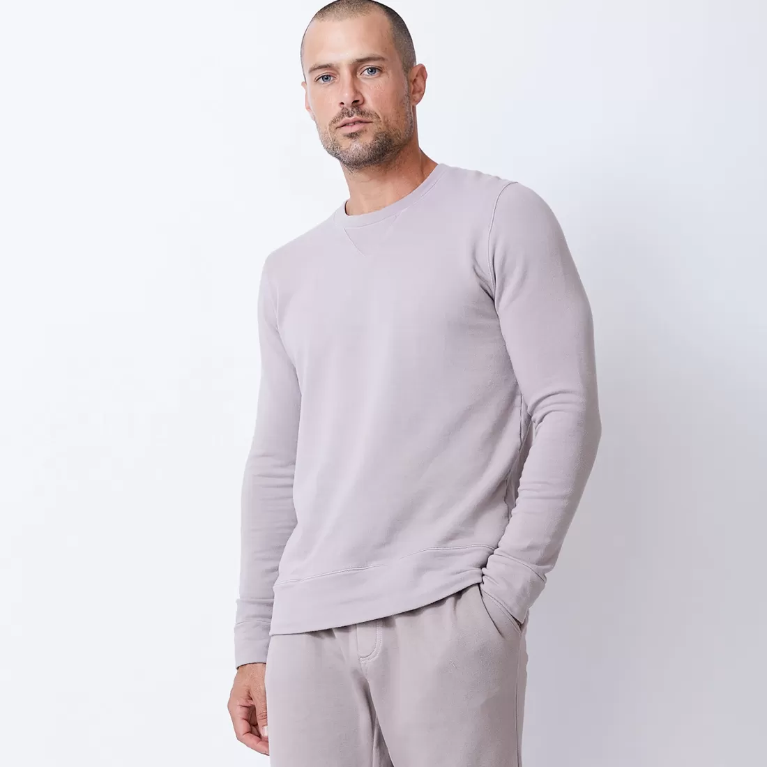 MONROW Men's Tops | Mens Sale*Supersoft Fleece Crew Neck Sweatshirt ACORN