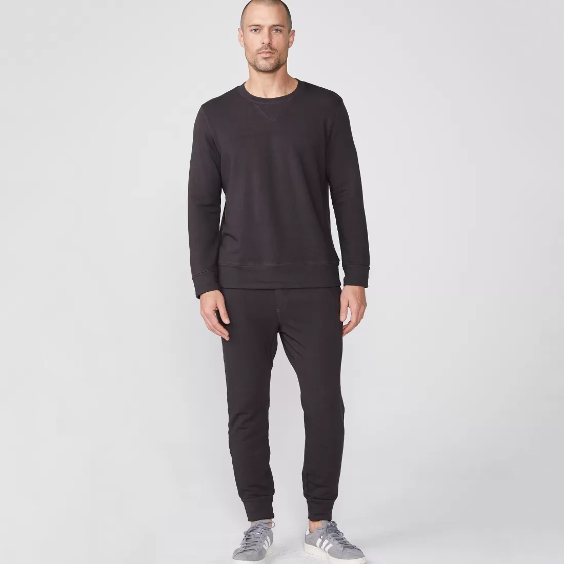 MONROW Mens Sale | Men's Sale*Supersoft Fleece Crew Neck Sweatshirt FADEDBLACK