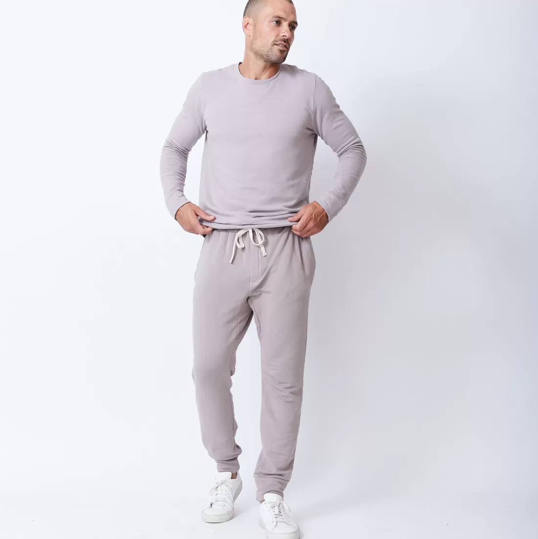 MONROW Men's Tops | Mens Sale*Supersoft Fleece Crew Neck Sweatshirt ACORN