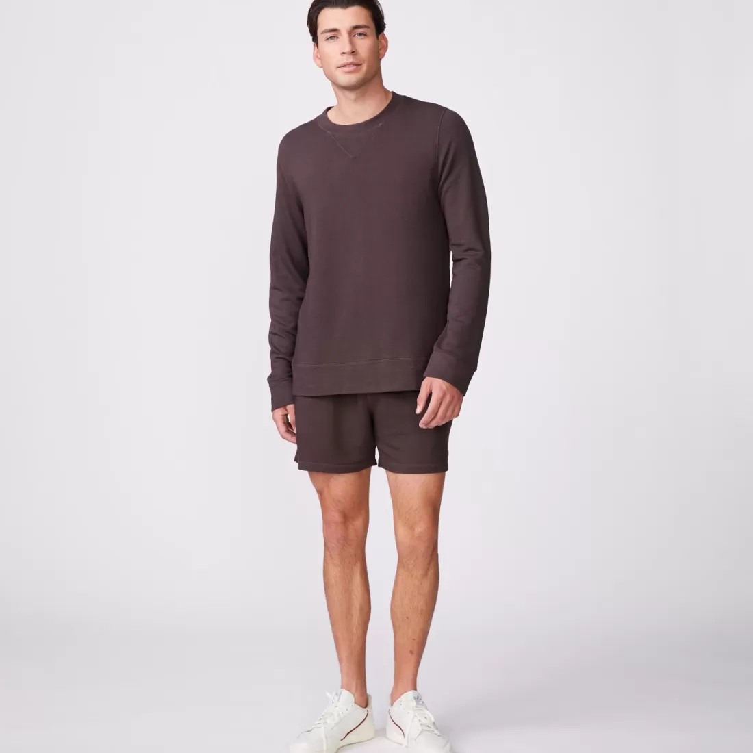 MONROW Mens Sale | Men's Sale*Supersoft Fleece Crew Neck Sweatshirt COCOA