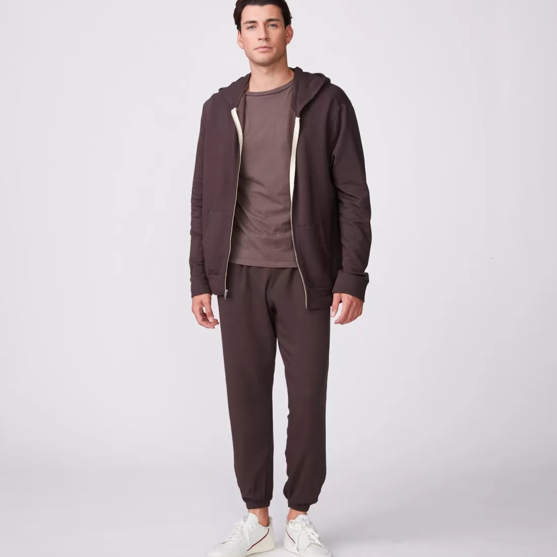 MONROW Mens Sale | Men's Sale*Supersoft Fleece Zip Up Hoody COCOA