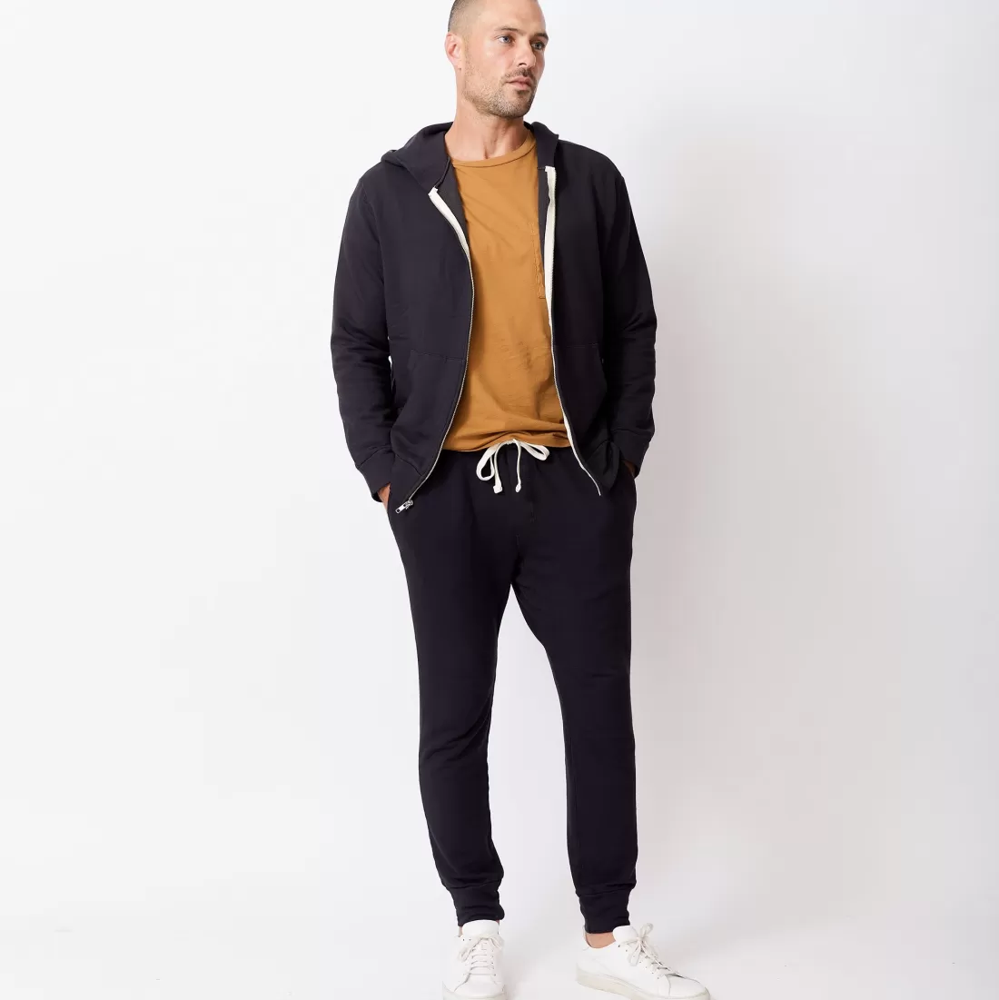 MONROW Mens Sale | Men's Sale*Supersoft Fleece Zip Up Hoody FADEDBLACK