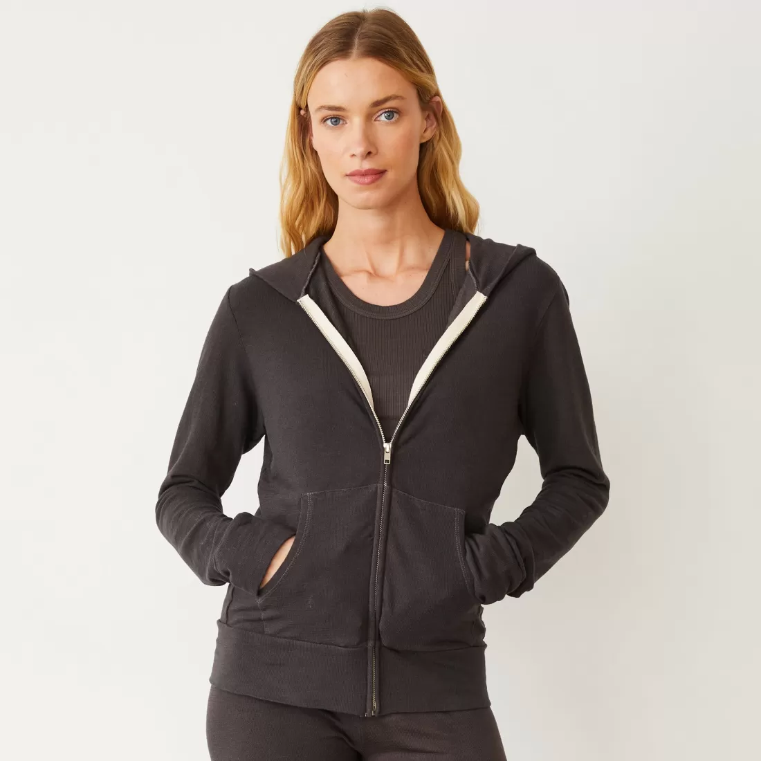 MONROW Supersoft | Sets*Supersoft Zip Up Hoody WASHEDBLACK