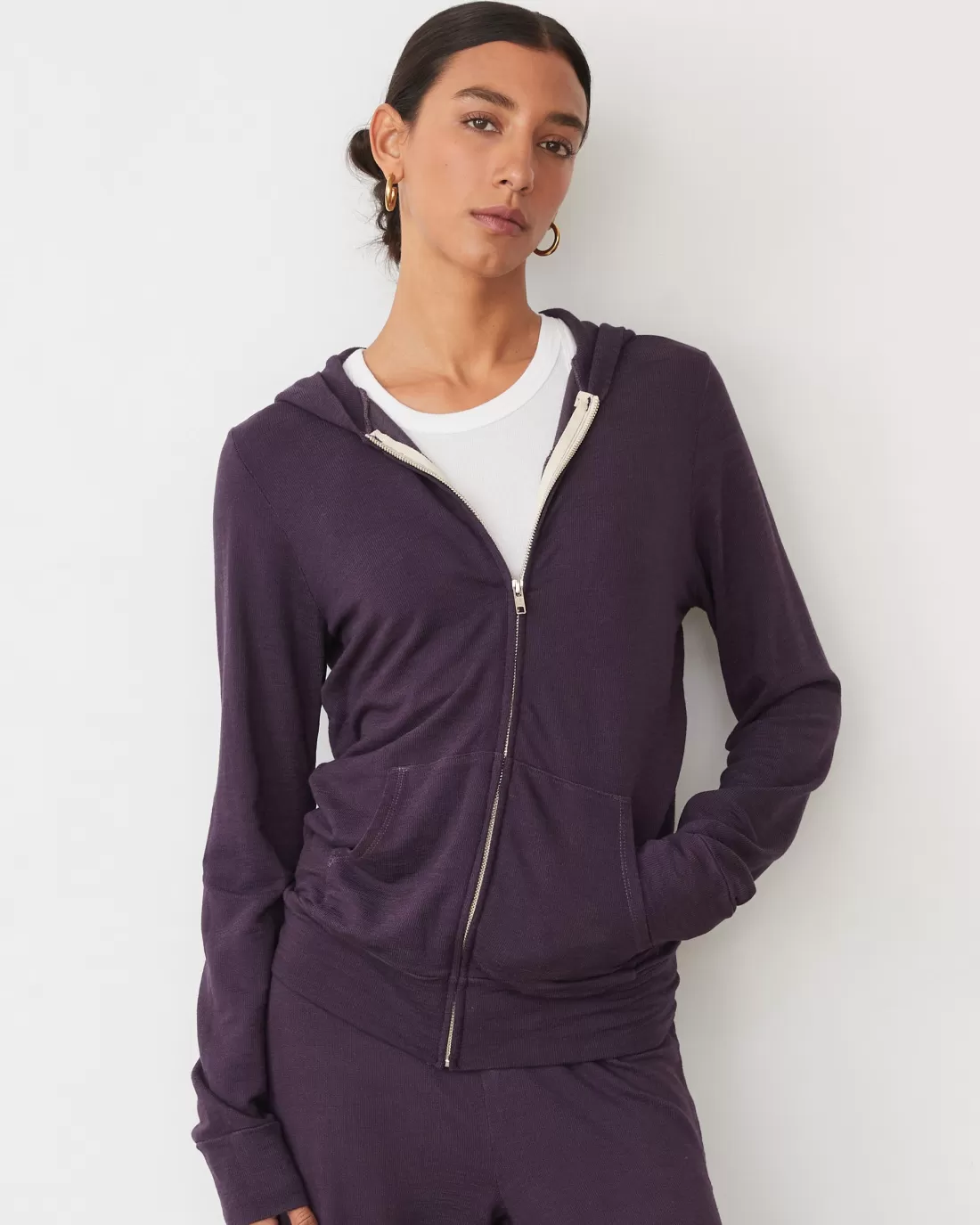 MONROW Supersoft | Sets*Supersoft Zip Up Hoody MIDNIGHTPLUM