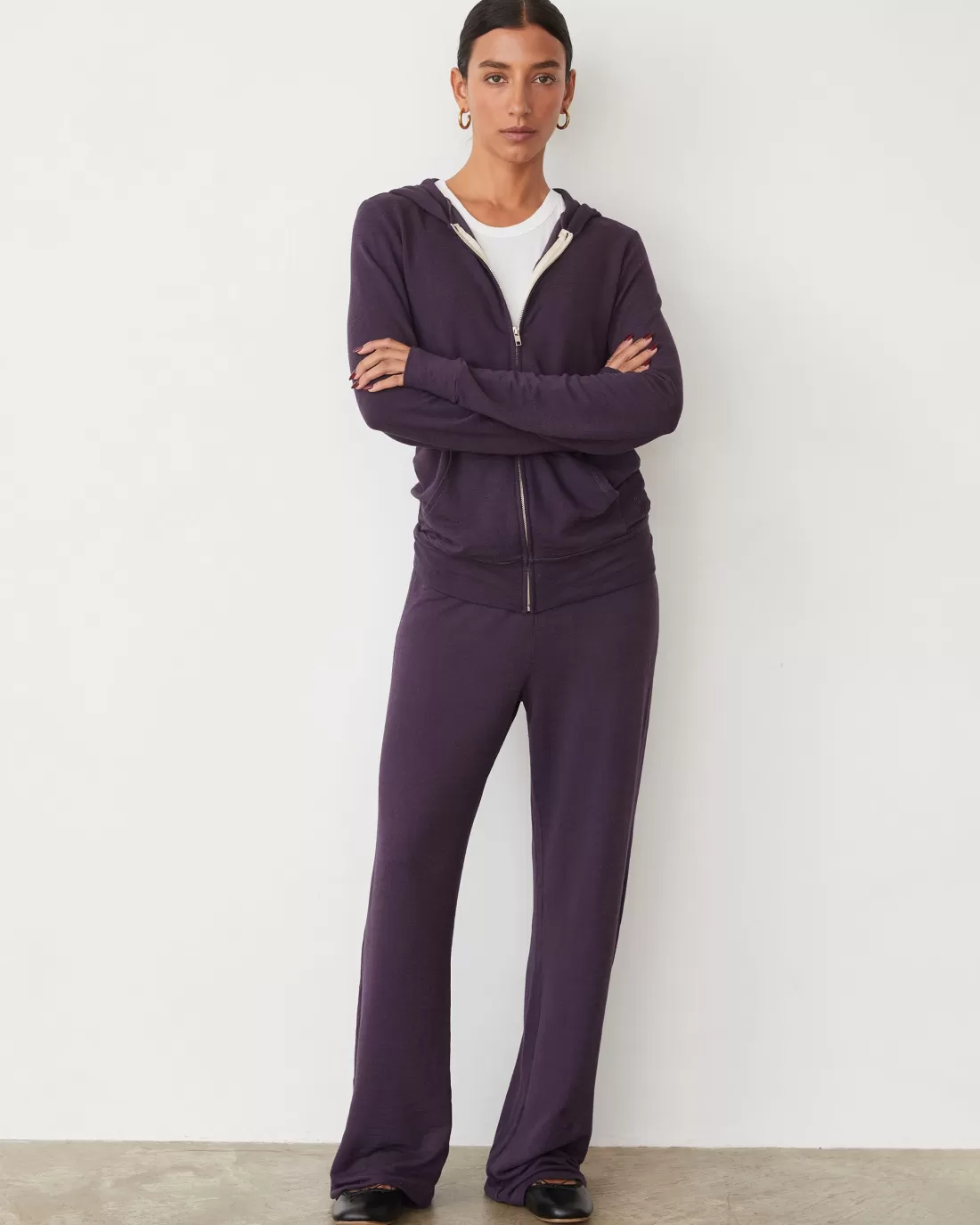 MONROW Supersoft | Sets*Supersoft Zip Up Hoody MIDNIGHTPLUM
