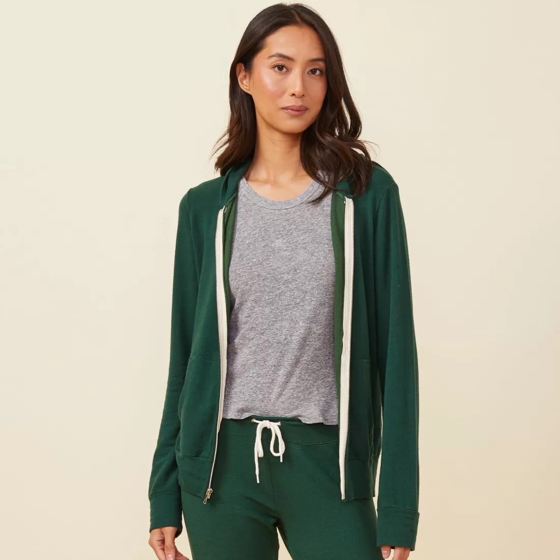MONROW Supersoft | Zip-Up Hoodies*Supersoft Zip Up Hoody EVERGREEN