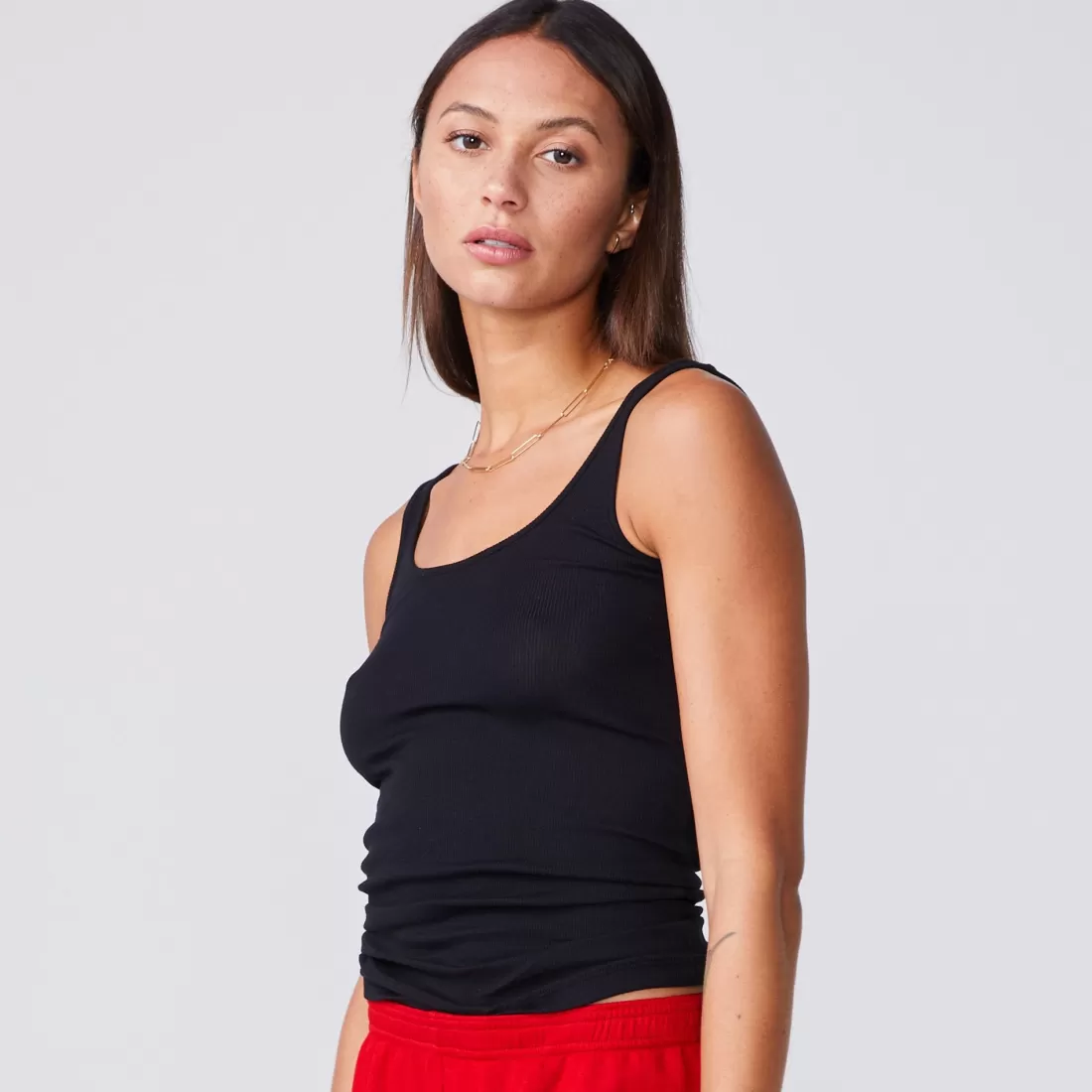 MONROW Tanks*Supimafine Rib Scoop Neck Tank Set - Assorted Colors ASSORTEDCOLORS
