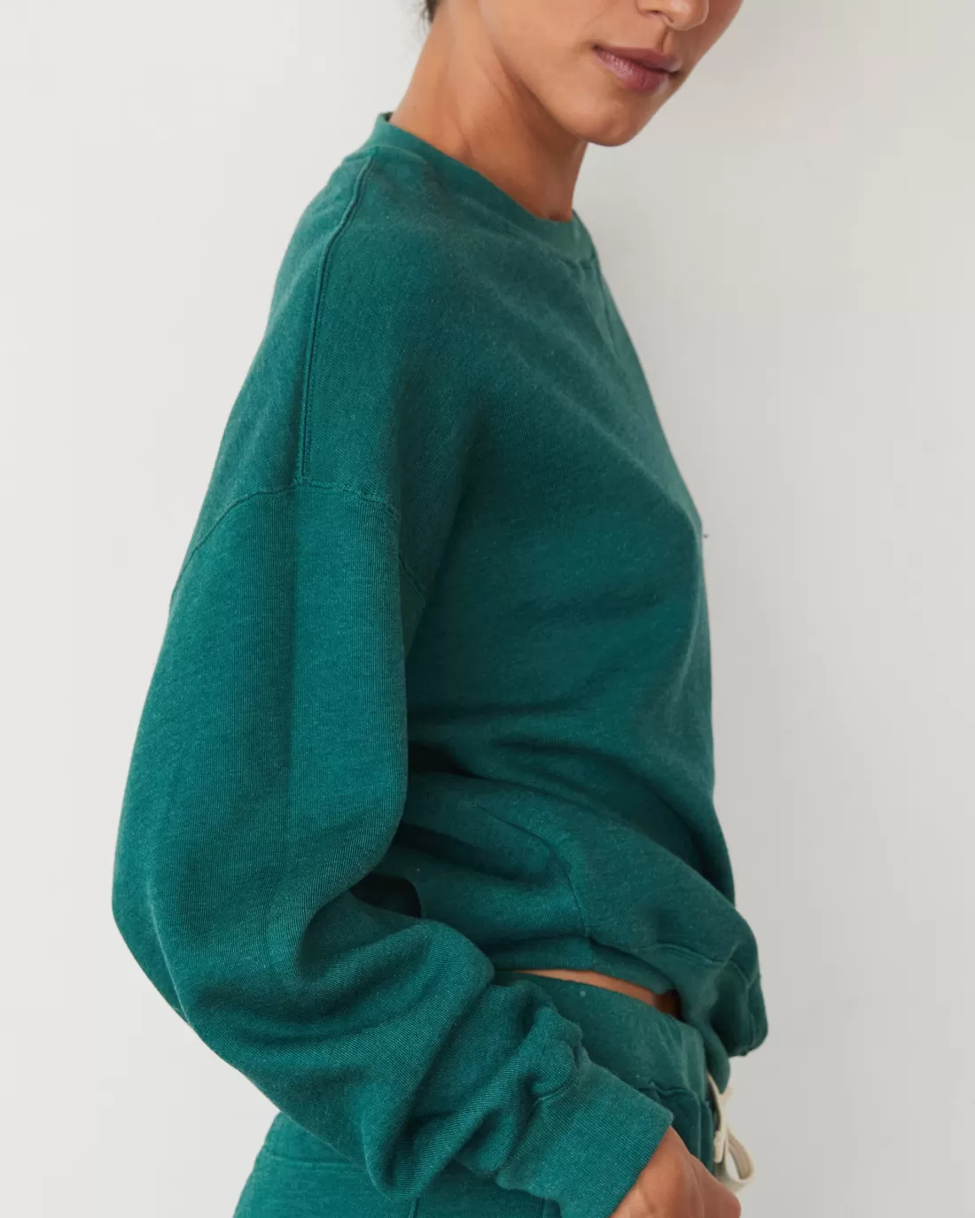 MONROW Travel Essentials | Sweatshirts*Teddy Fleece Crew Neck Sweatshirt FOREST