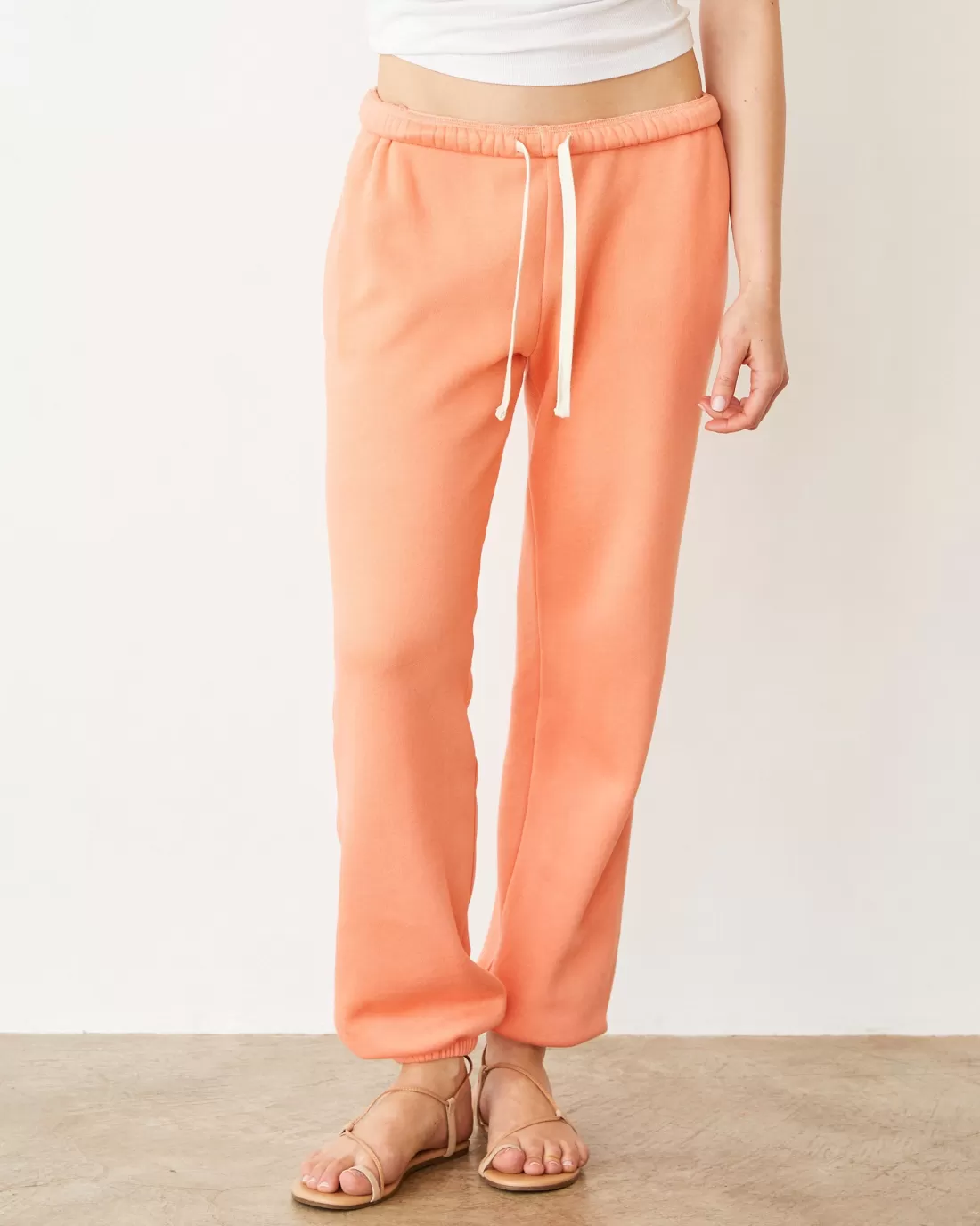 MONROW Sweats*Teddy Fleece Relaxed Sweat SORBET
