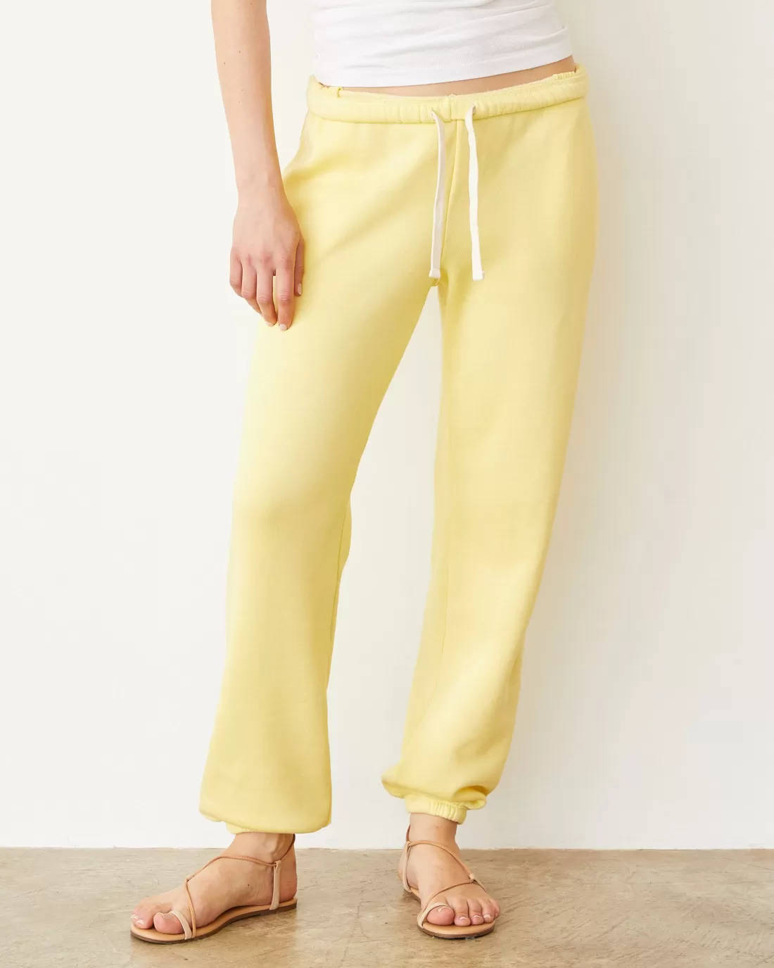 MONROW Sweats*Teddy Fleece Relaxed Sweat LEMON