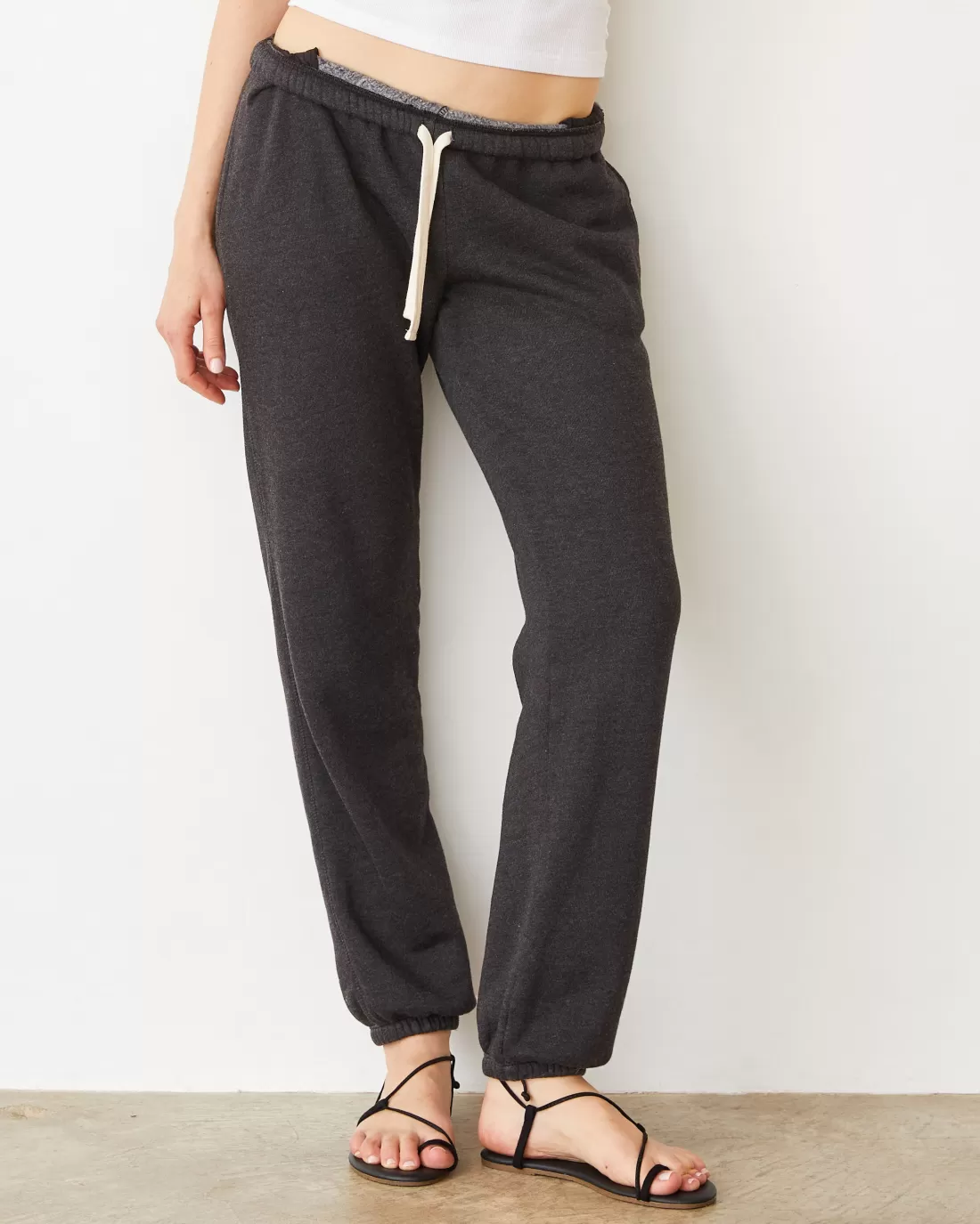 MONROW Sets | Sweats*Teddy Fleece Relaxed Sweat FADEDBLACK