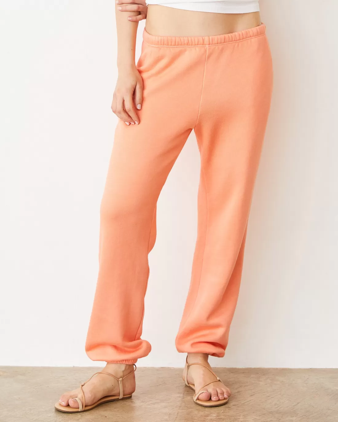 MONROW Sweats*Teddy Fleece Relaxed Sweat SORBET