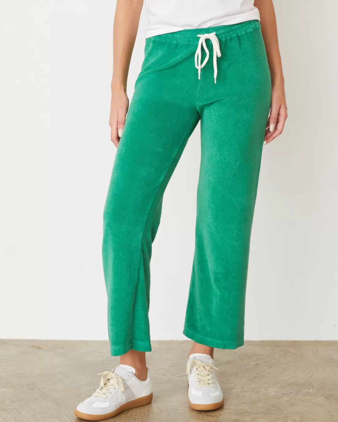 MONROW Terry | Pants*Terry Cloth Crop Pant GREENAPPLE