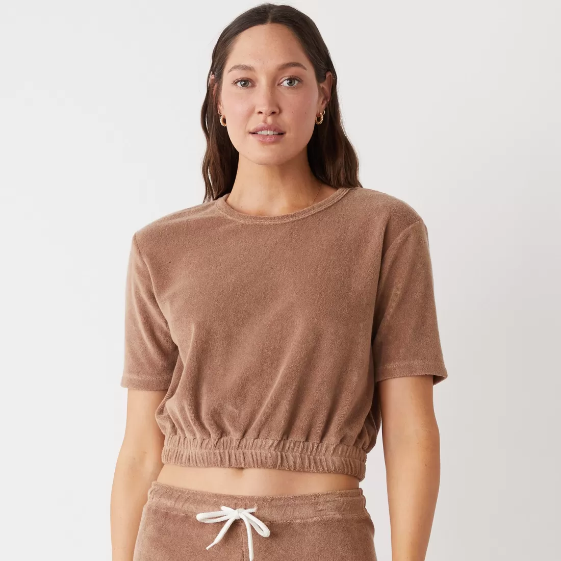 MONROW Terry | Tees*Terry Cloth Short Sleeve PECAN
