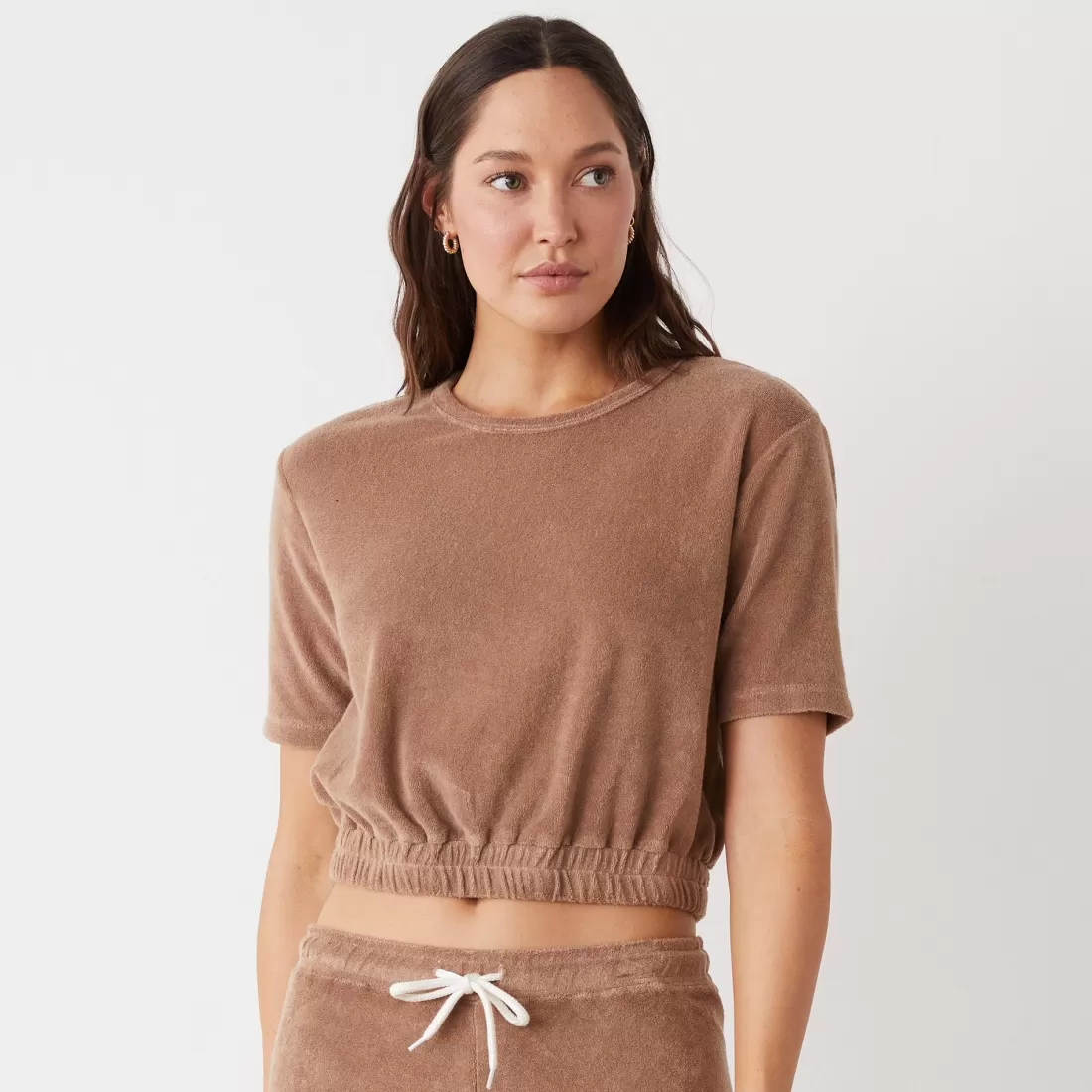 MONROW Terry | Tees*Terry Cloth Short Sleeve PECAN