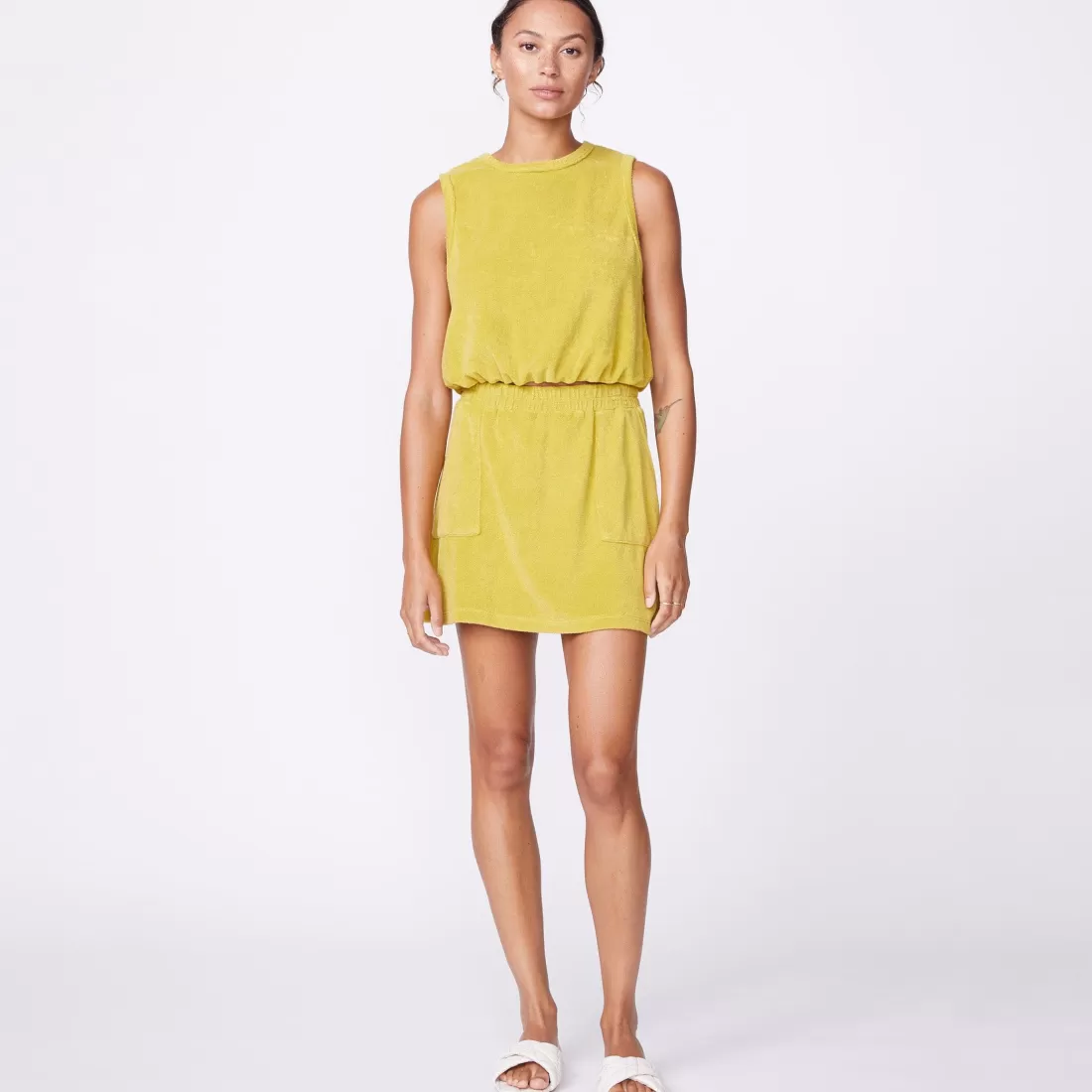 MONROW Terry*Terry Cloth Skirt AVOCADO