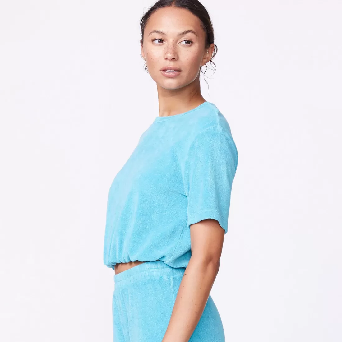 MONROW Terry*Terry Cloth Tee SKY