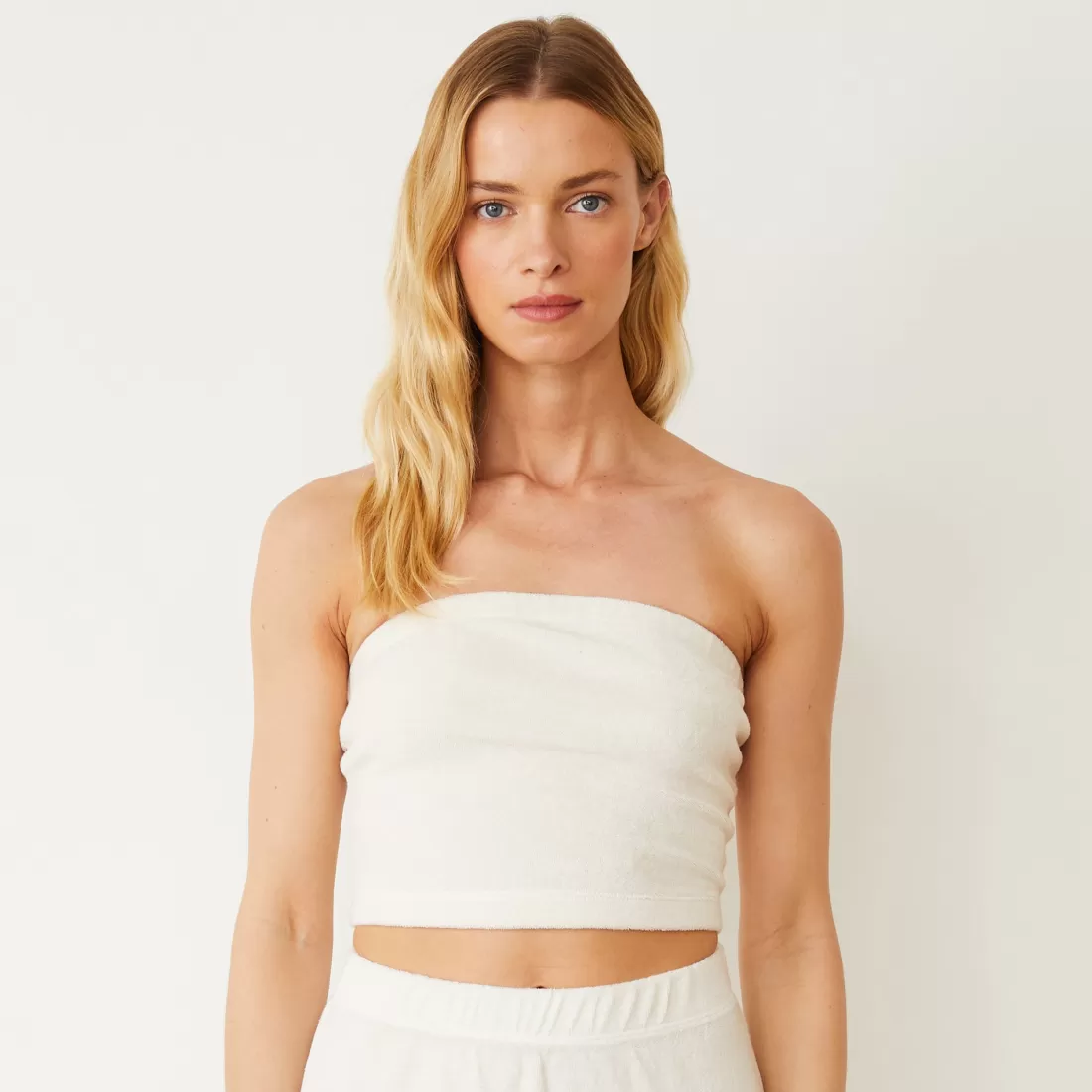 MONROW Terry | Tanks*Terry Cloth Tube Top PEARL