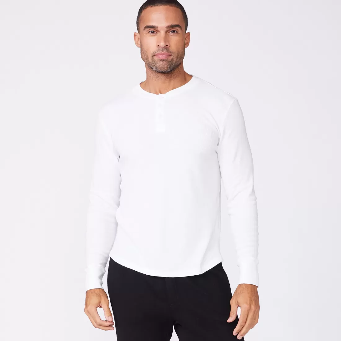 MONROW Men's Tops | Mens Sale*Thermal Henley WHITE