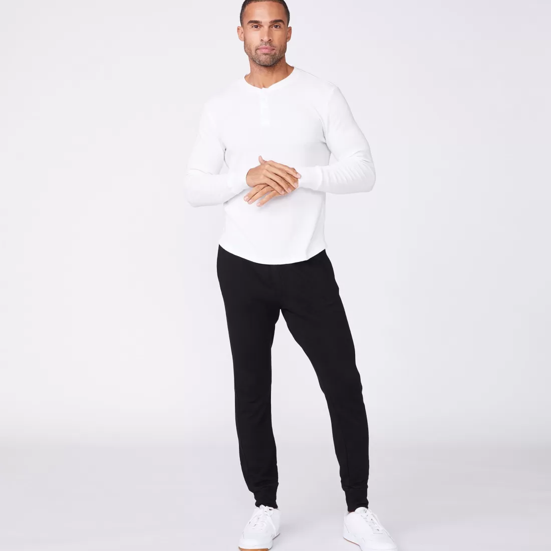 MONROW Men's Tops | Mens Sale*Thermal Henley WHITE