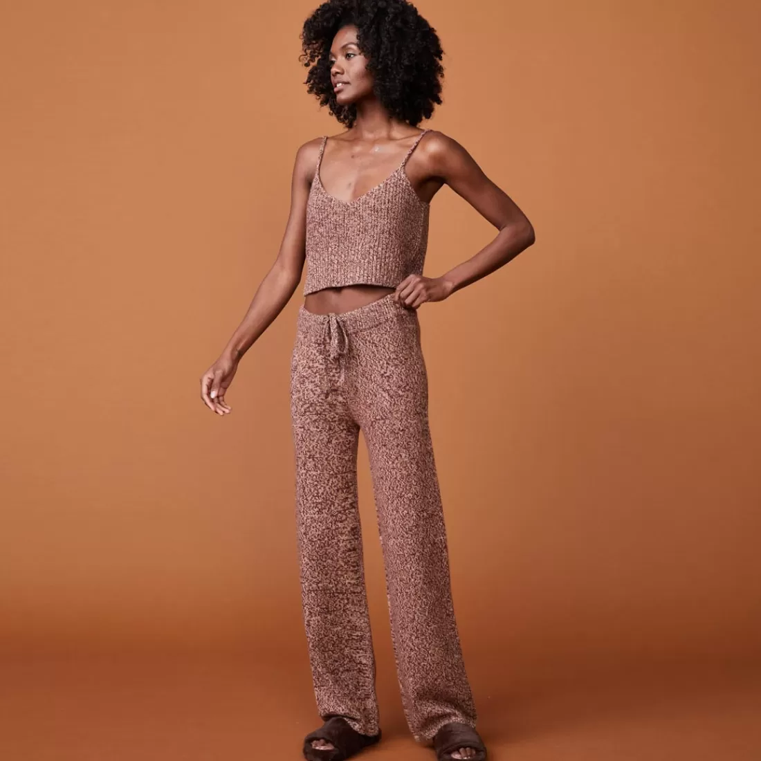 MONROW Sweats*Wool Cashmere Lounge Pant POMEGRANATE