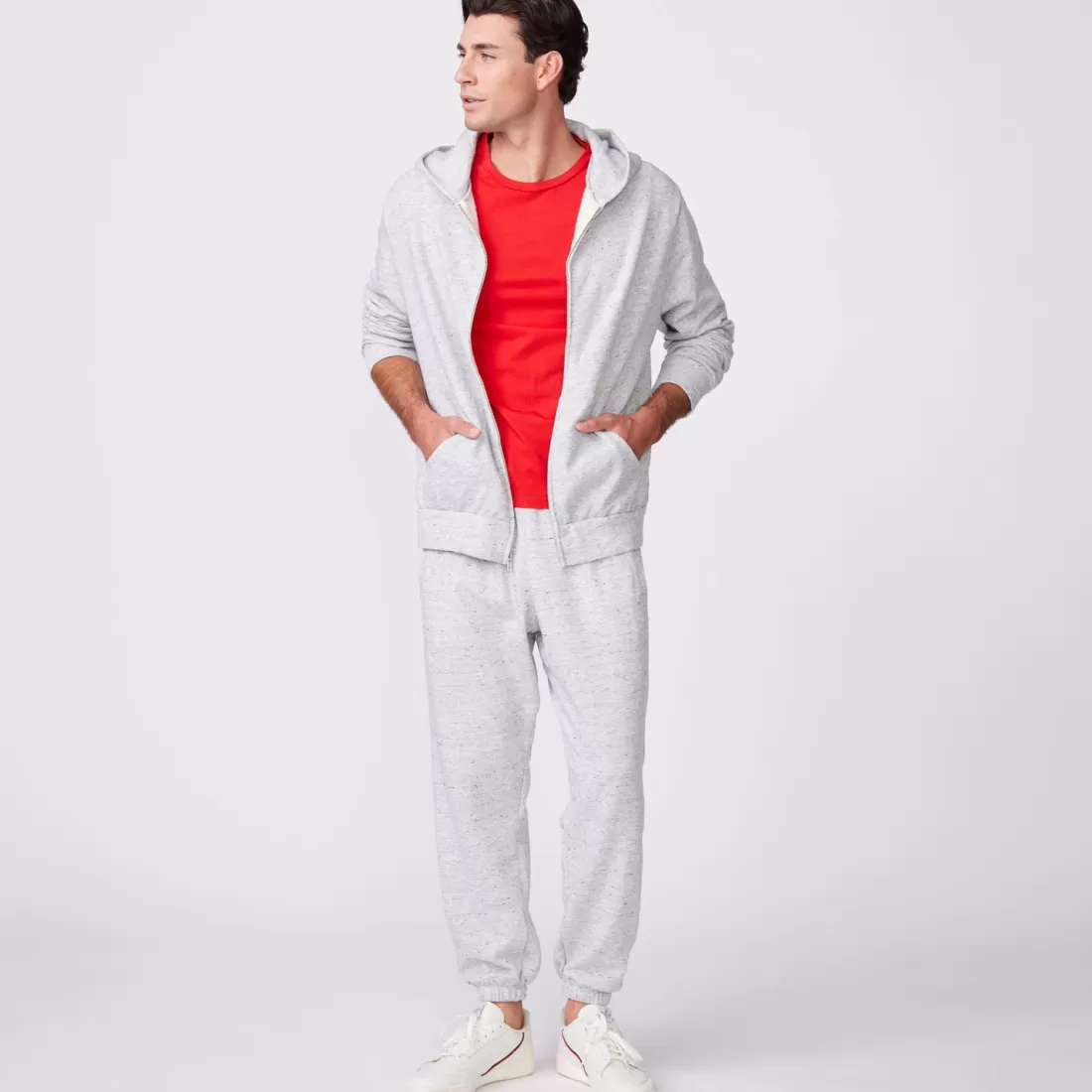 MONROW Mens Sale | Men's Sale*Zip Up Hoody HEATHERGREY